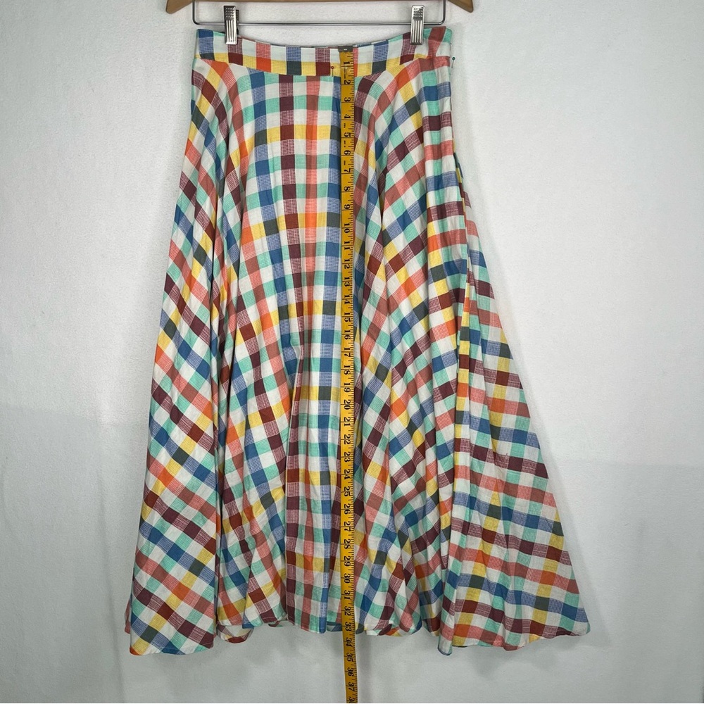 Anthropologie Multicolor Gingham Circle Skirt - Picture 11 of 13